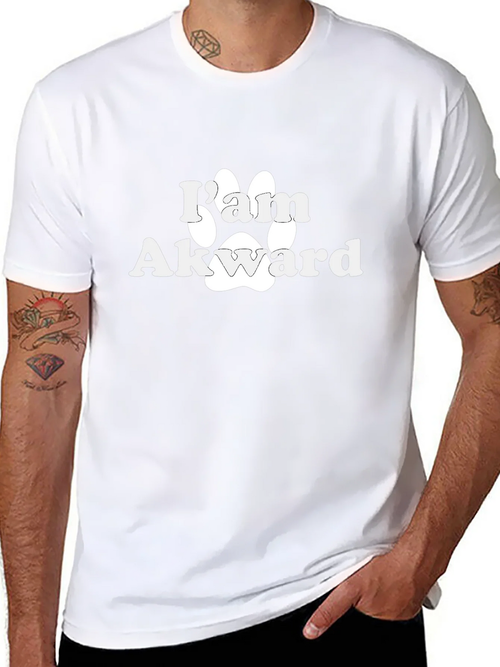 Im Awkward Paw Print Graphic T-Shirt