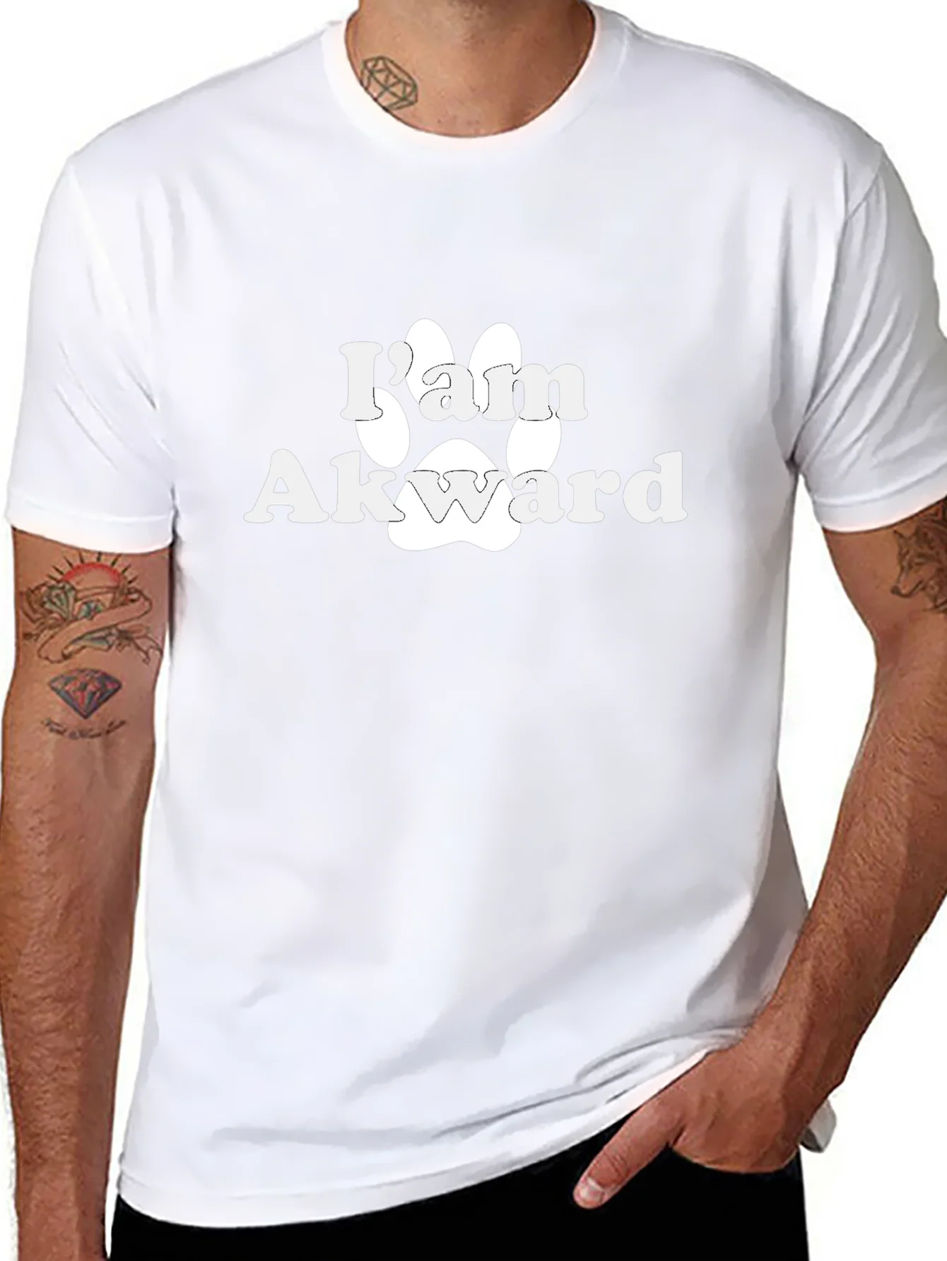 Im Awkward Paw Print Graphic T-Shirt