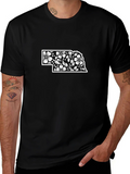 Nebraska Floral State Outline Black T-Shirt