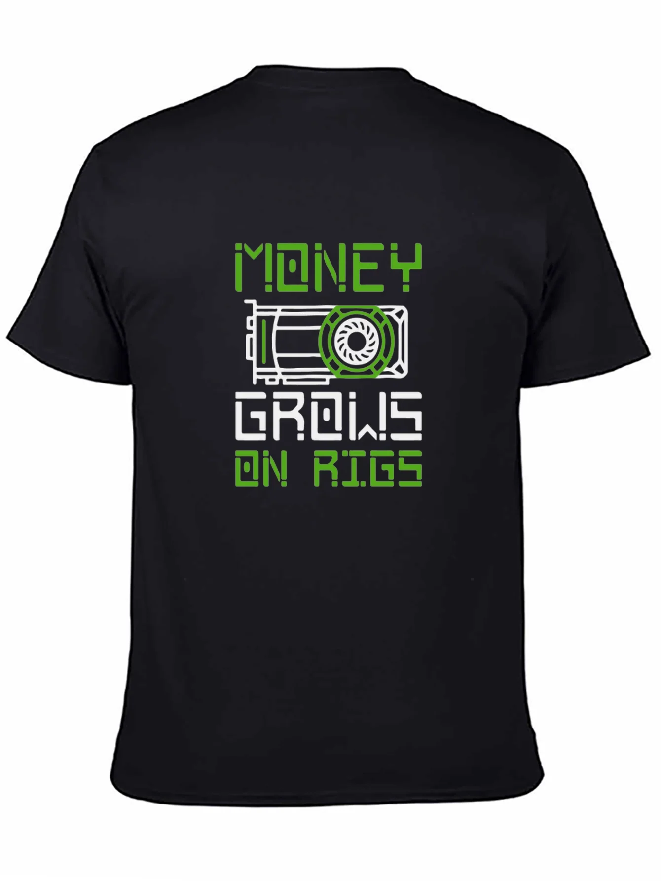 Crypto Mining T-Shirt: Money Grows On Rigs - Black