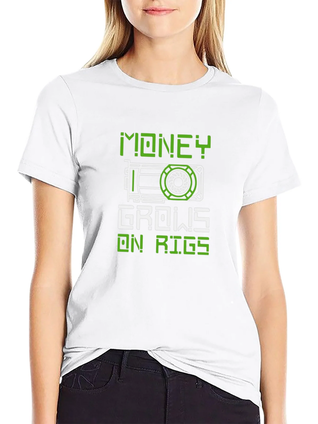 Crypto Mining T-Shirt: Money Grows On Rigs - Black