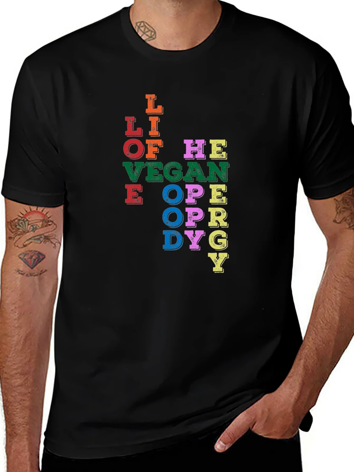 Vegan Love Of The Life T-Shirt - Unique Colorful Design