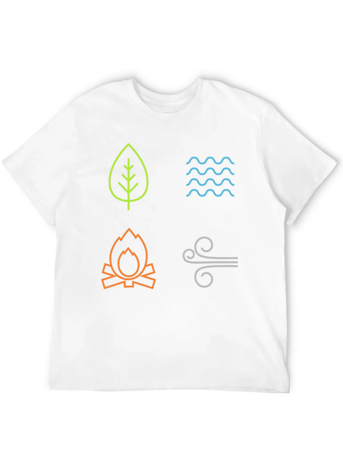 Four Elements Graphic T-Shirt - Earth Water Fire Air