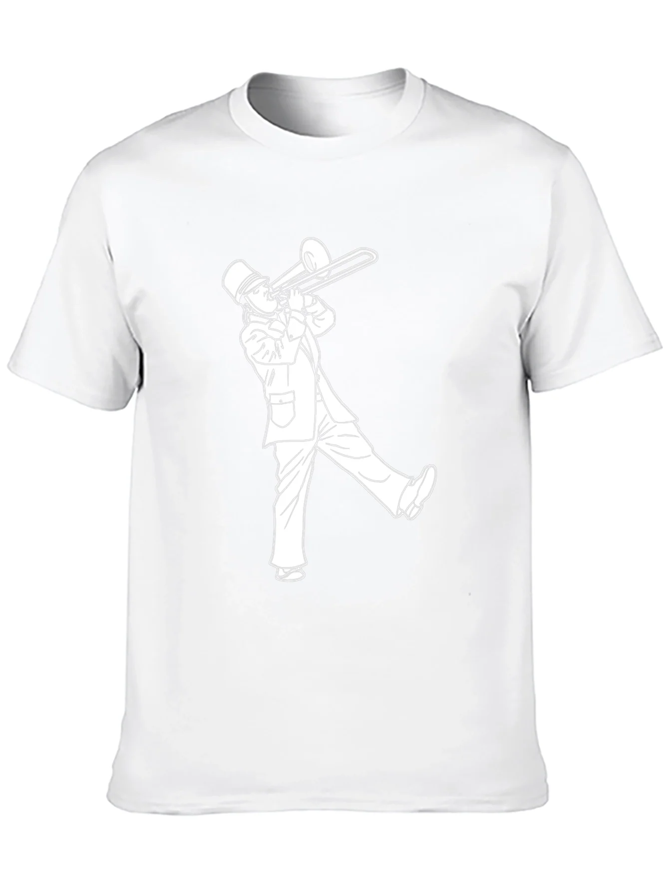 Trombone Player Graphic Tee - Black Cotton