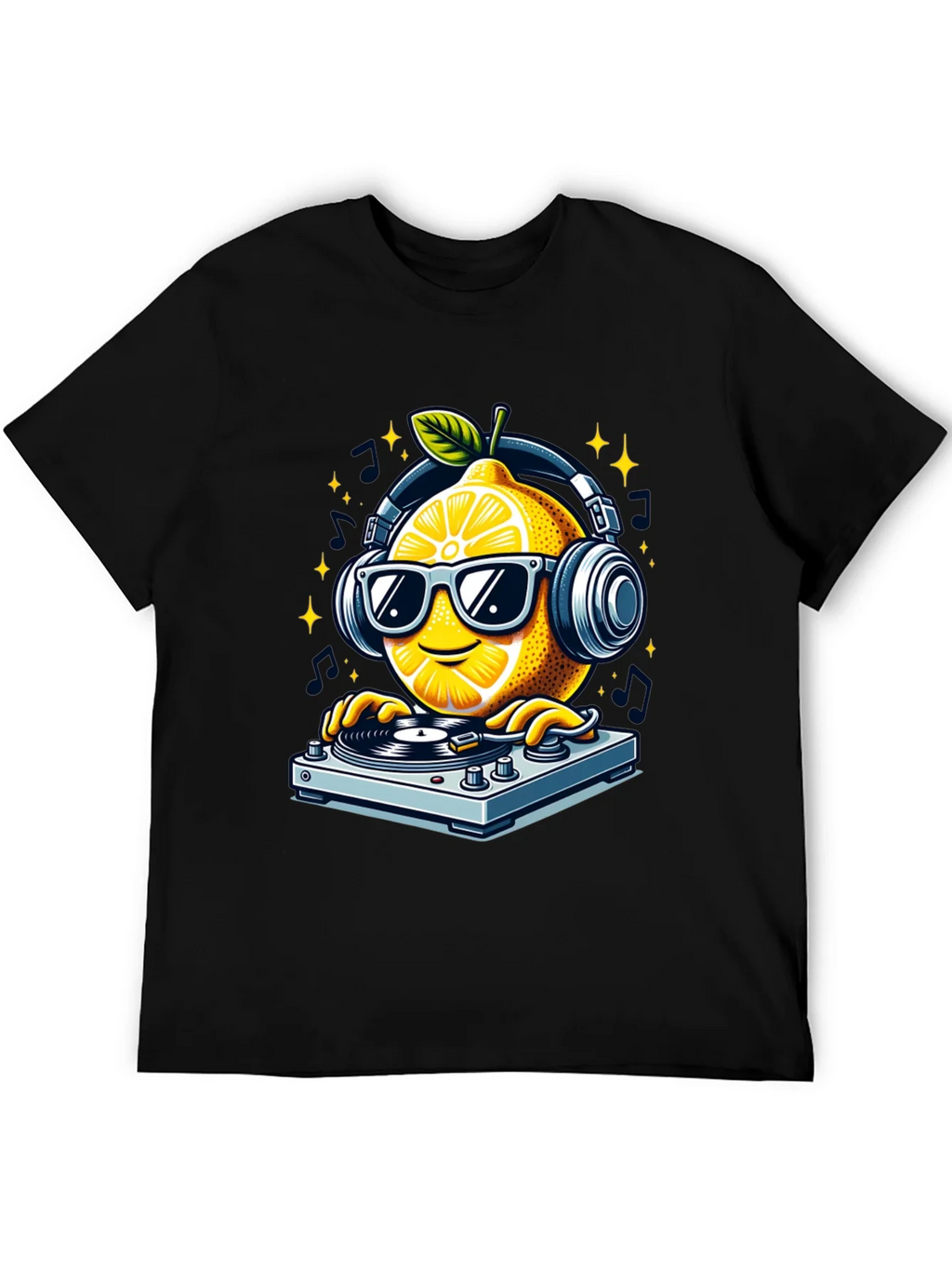 DJ Lemon Graphic T-Shirt - Funky Turntable Design