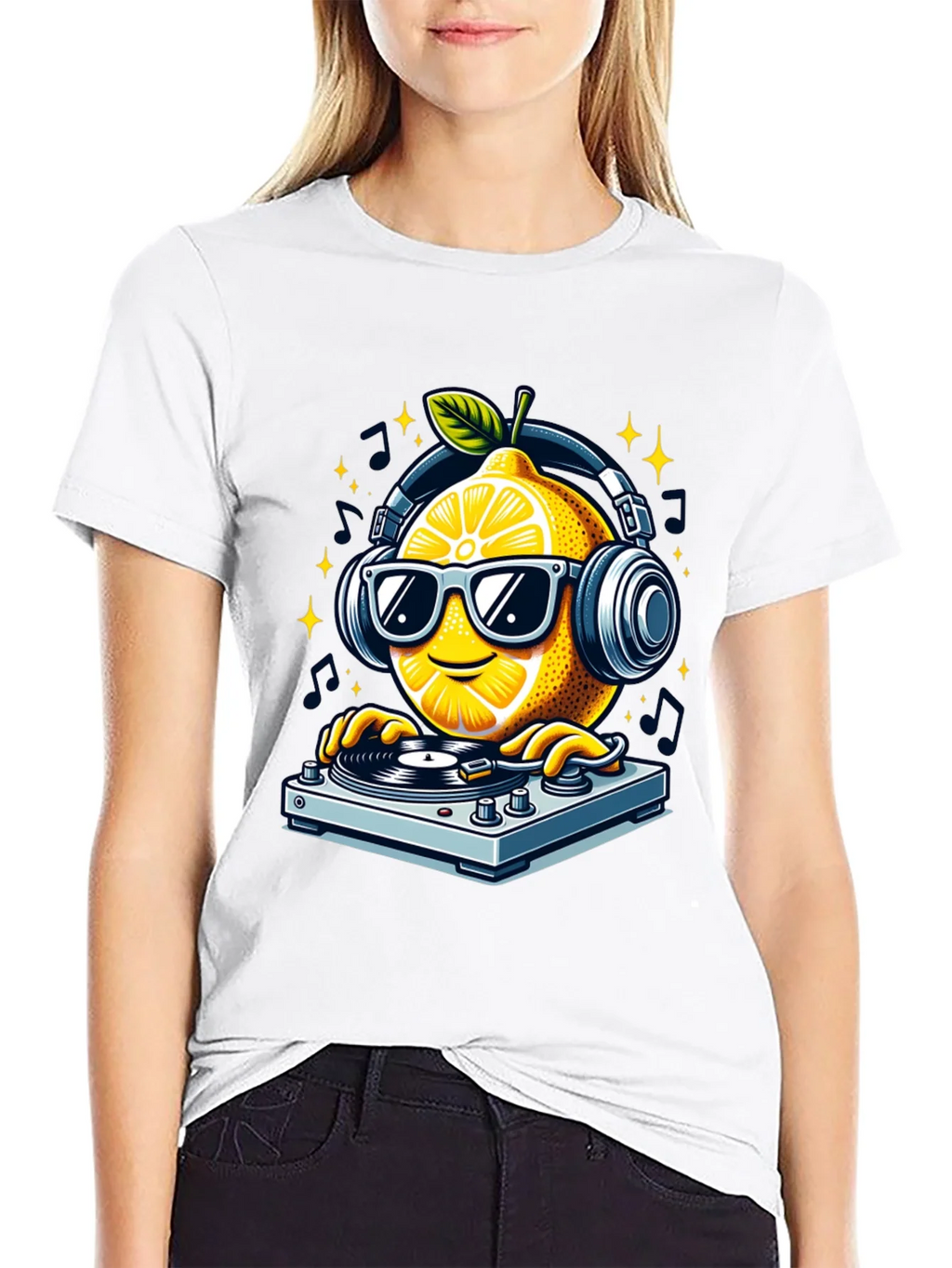 DJ Lemon Graphic T-Shirt - Funky Turntable Design