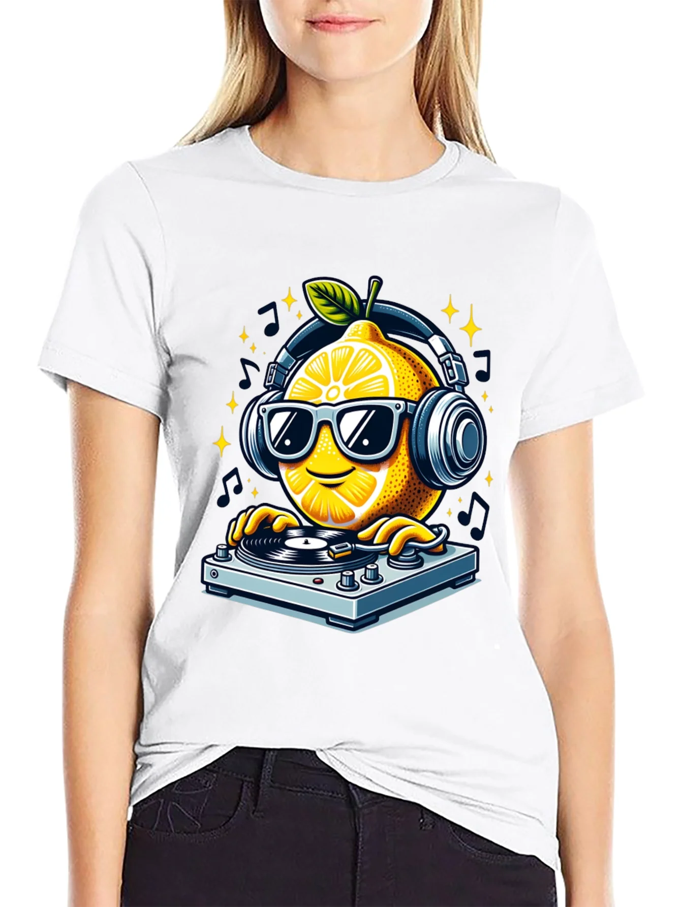 DJ Lemon Graphic T-Shirt - Funky Turntable Design