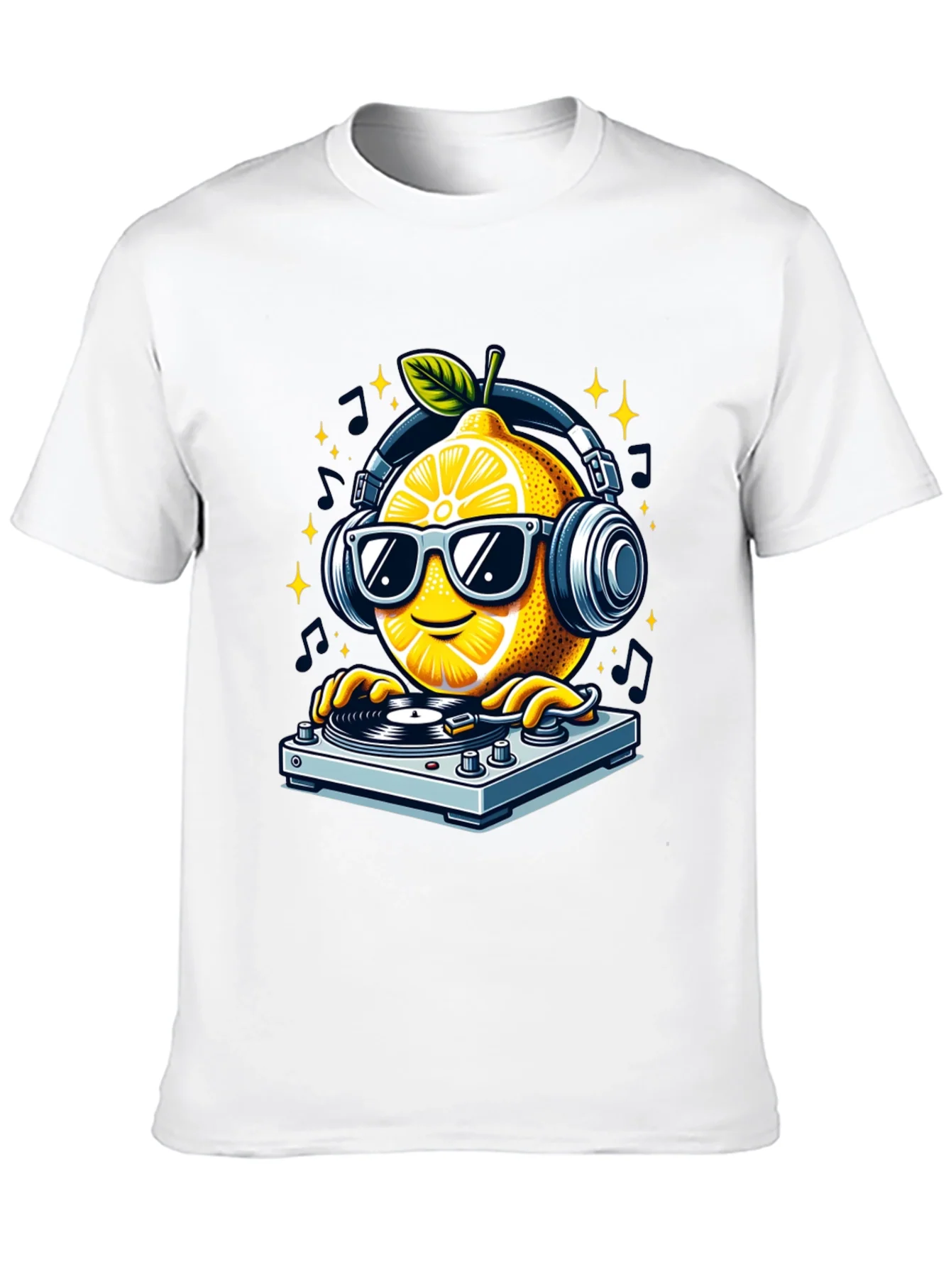 DJ Lemon Graphic T-Shirt - Funky Turntable Design