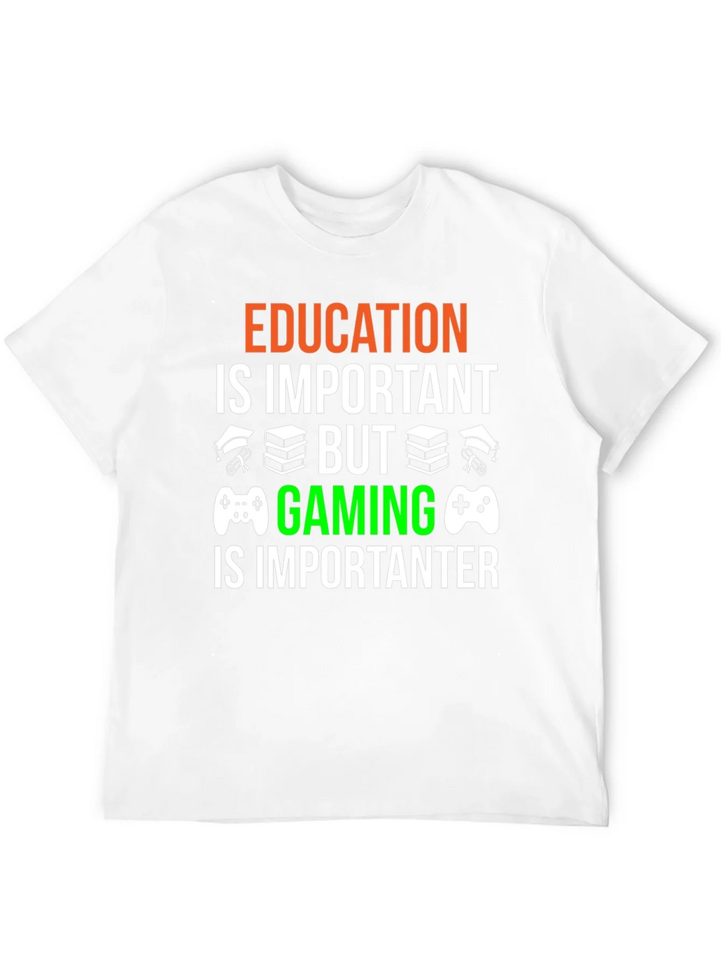 Education vs. Gaming Graphic T-Shirt
