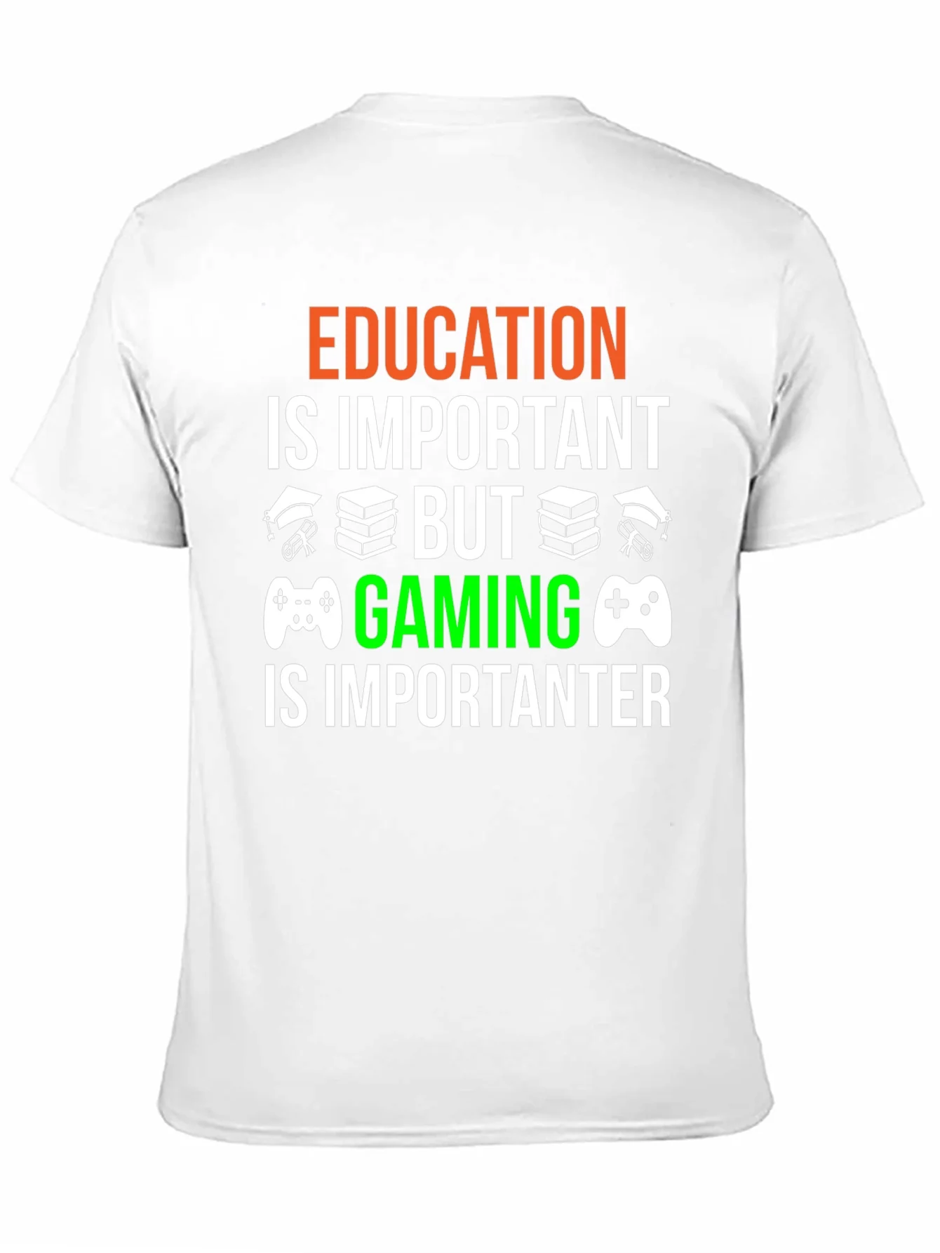 Education vs. Gaming Graphic T-Shirt