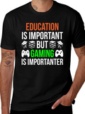 Education vs. Gaming Graphic T-Shirt