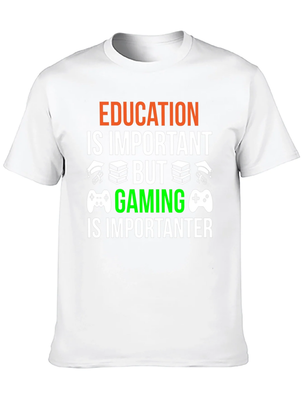 Education vs. Gaming Graphic T-Shirt