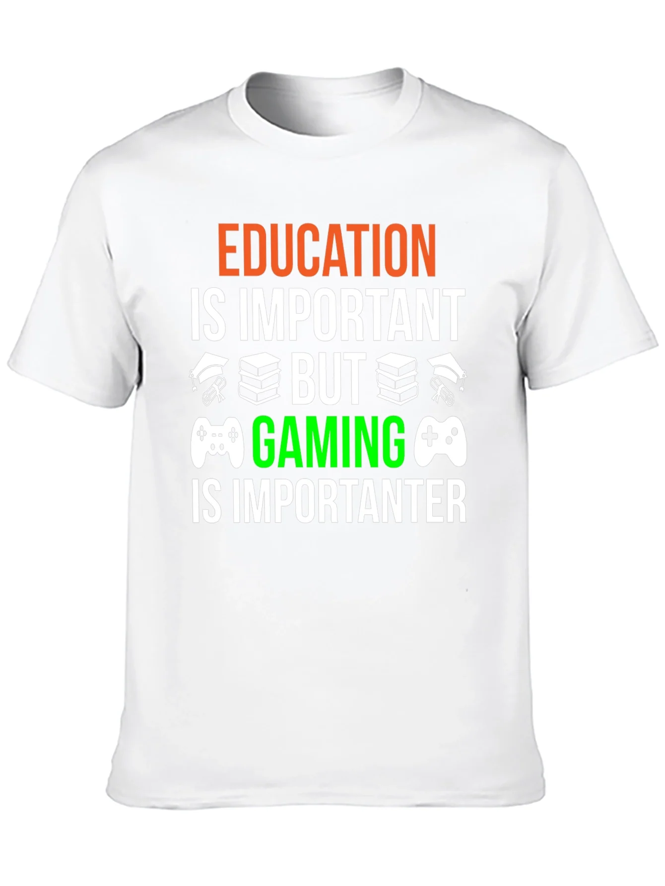 Education vs. Gaming Graphic T-Shirt