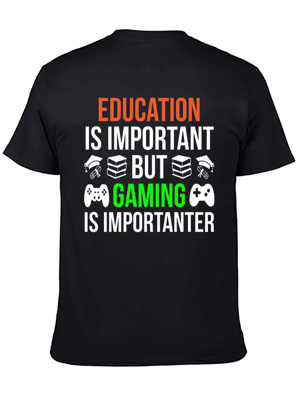 Education vs. Gaming Graphic T-Shirt