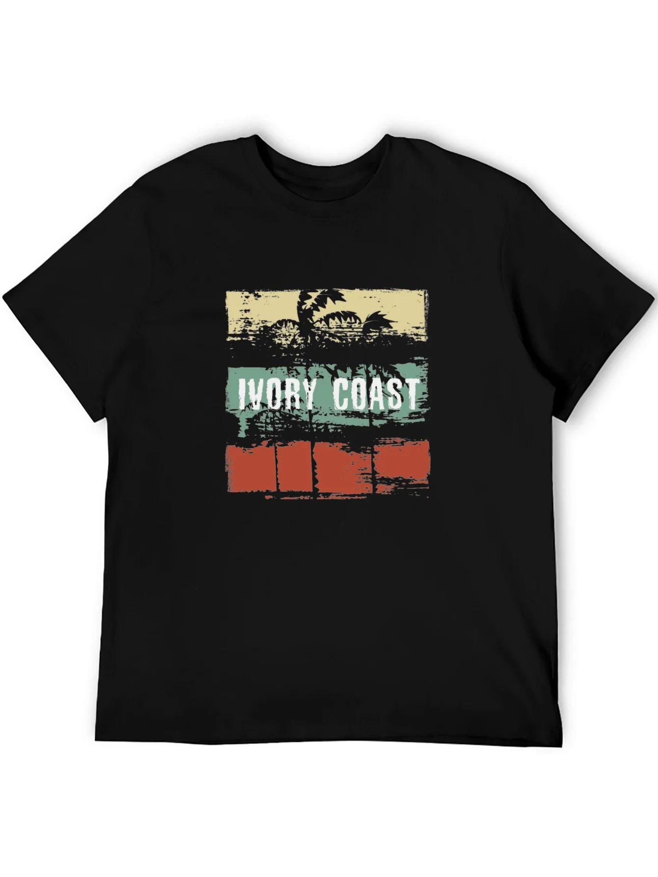 Ivory Coast Graphic Tee - Retro Palm Tree Design