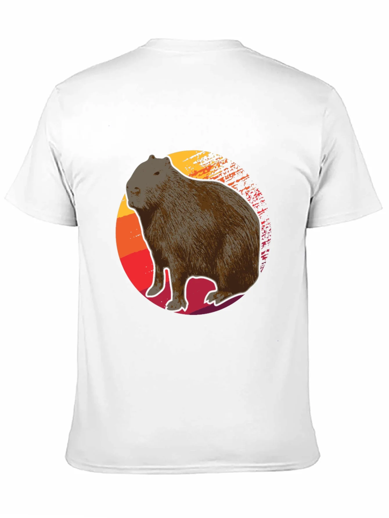 Capybara Sunset Graphic Tee - Soft Black T-Shirt
