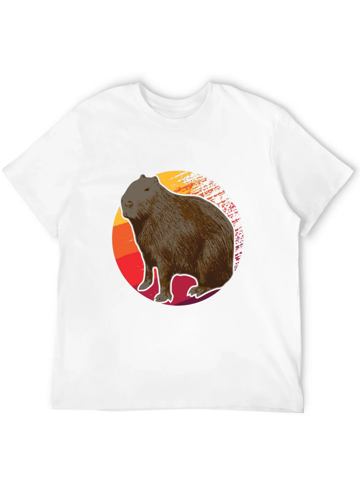 Capybara Sunset Graphic Tee - Soft Black T-Shirt