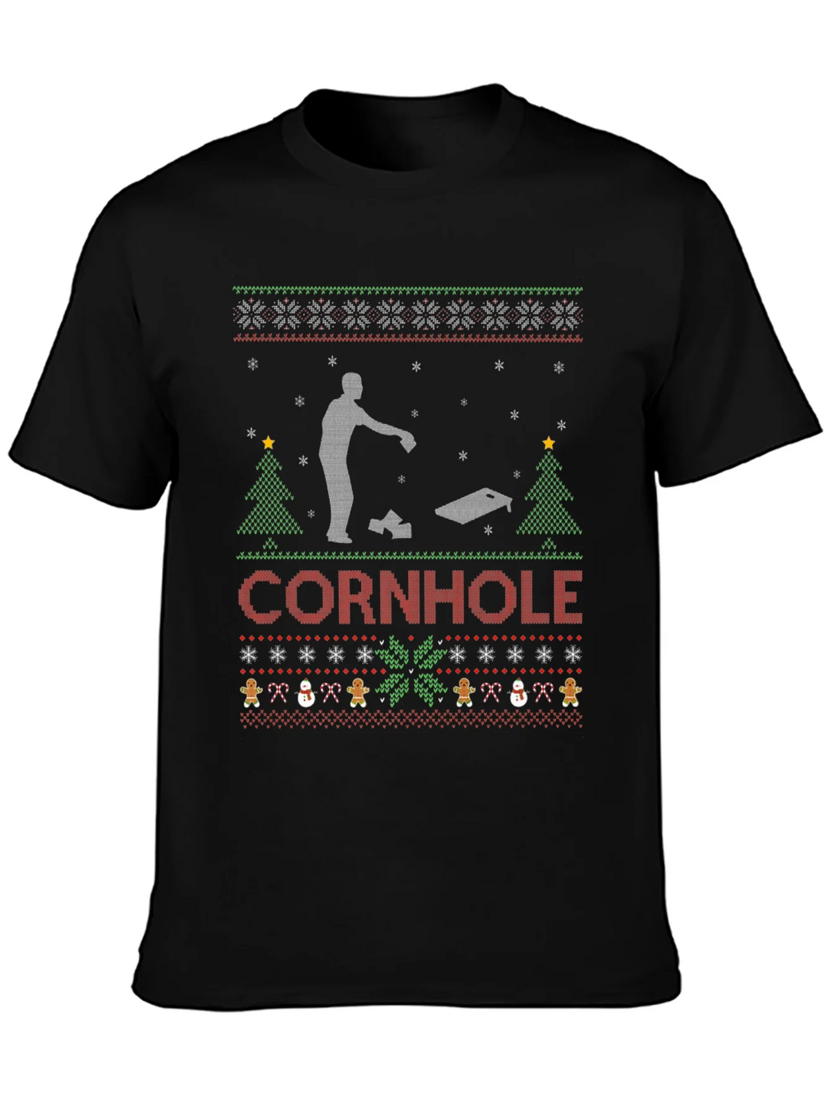 Festive Cornhole Ugly Christmas Sweater T-Shirt