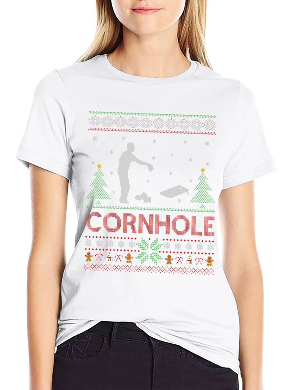 Festive Cornhole Ugly Christmas Sweater T-Shirt