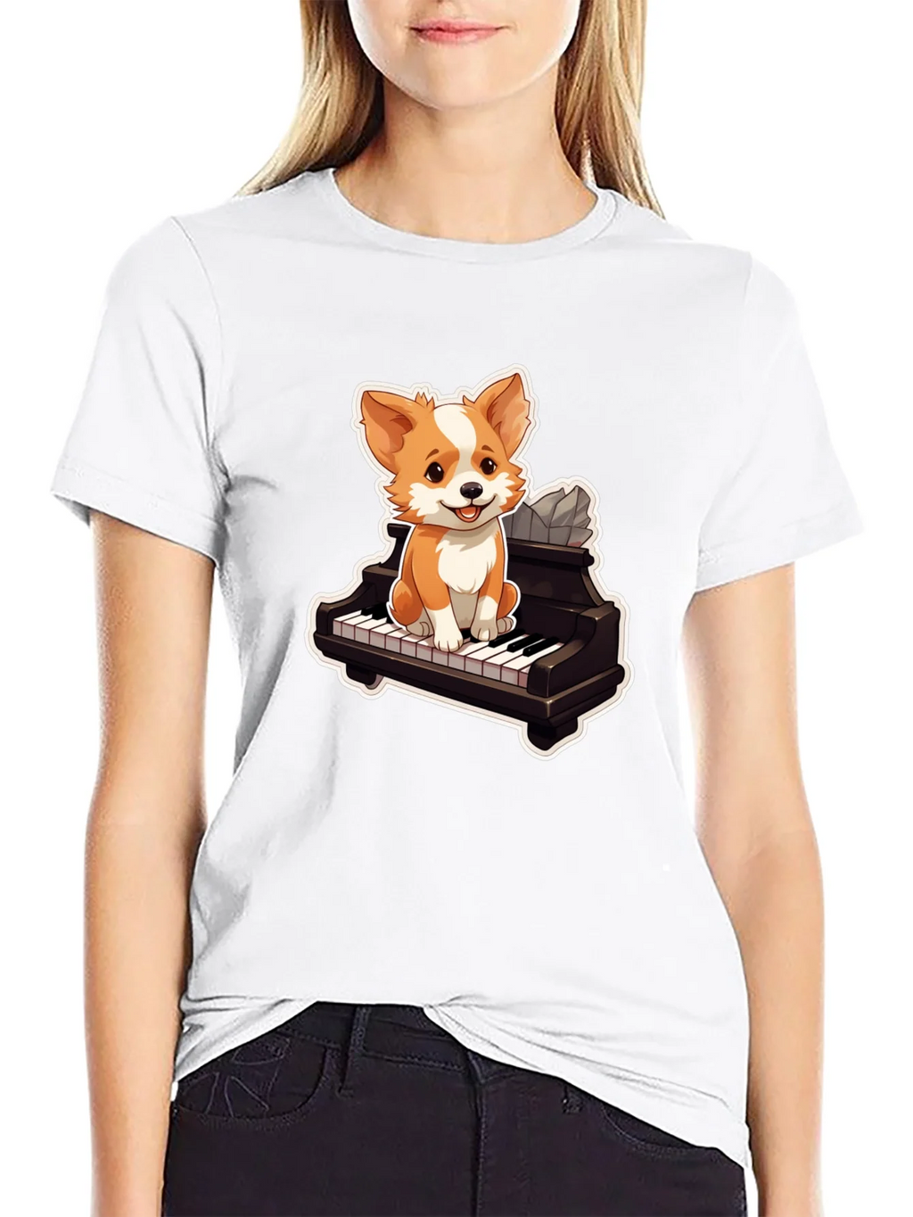 Dog Playing Piano T-Shirt