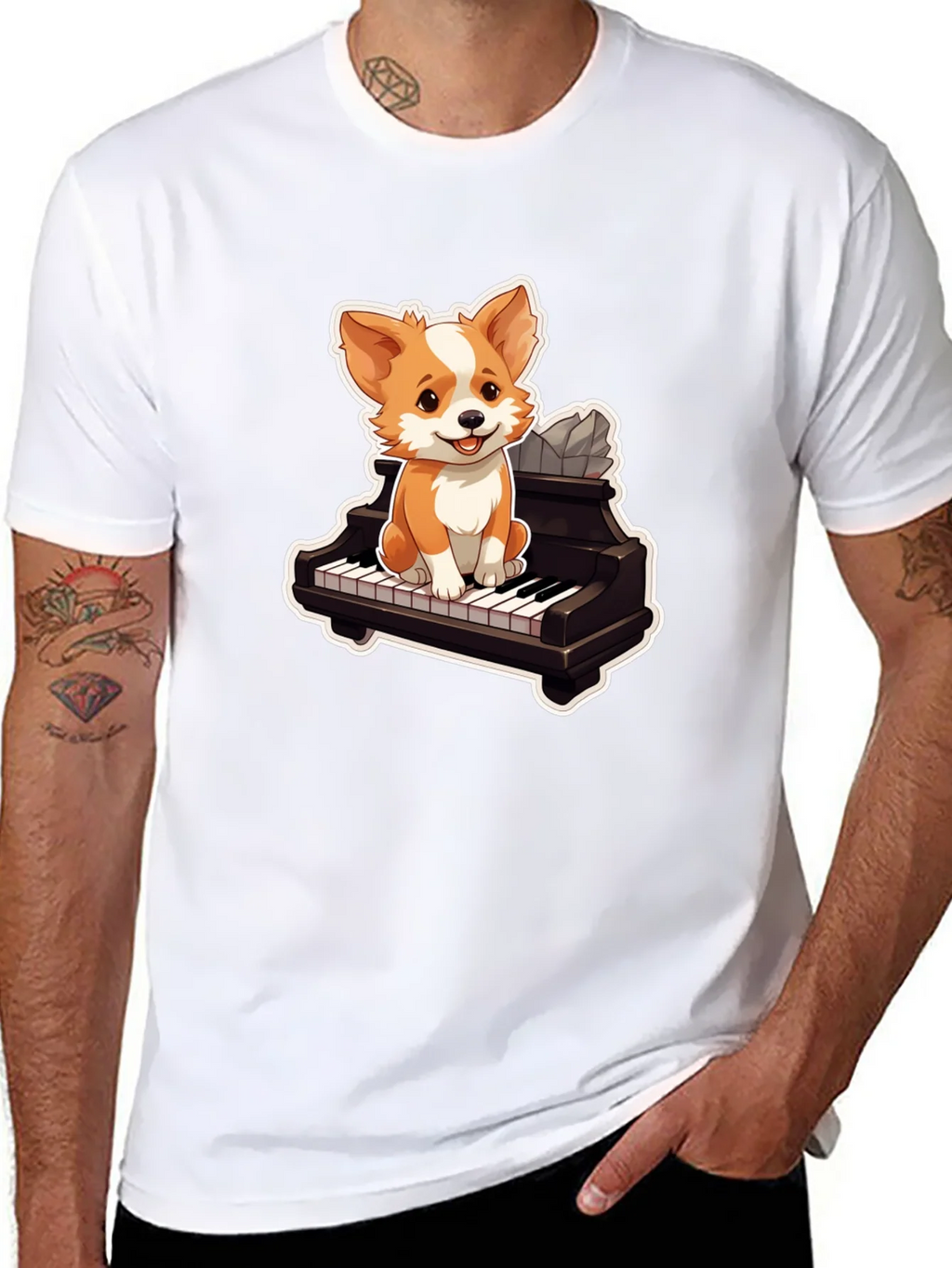 Dog Playing Piano T-Shirt