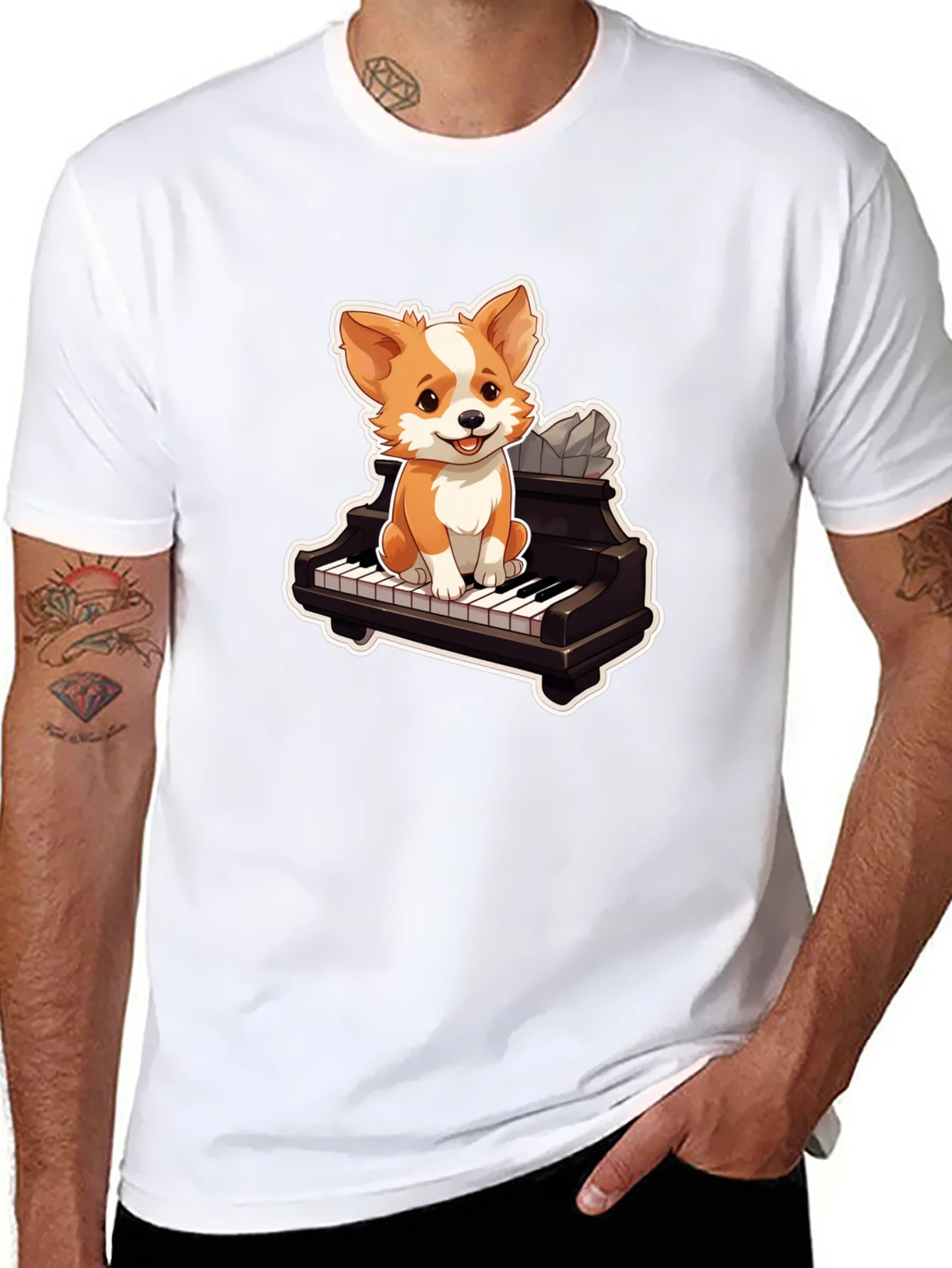 Dog Playing Piano T-Shirt