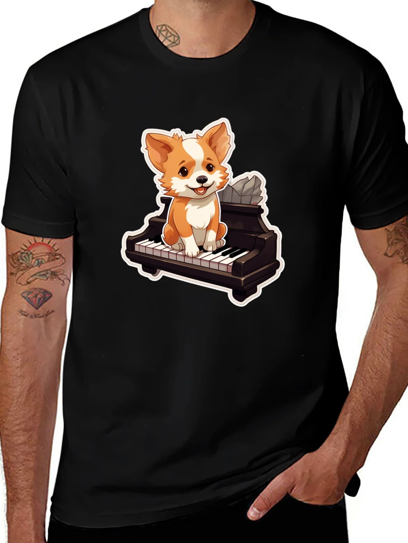 Dog Playing Piano T-Shirt