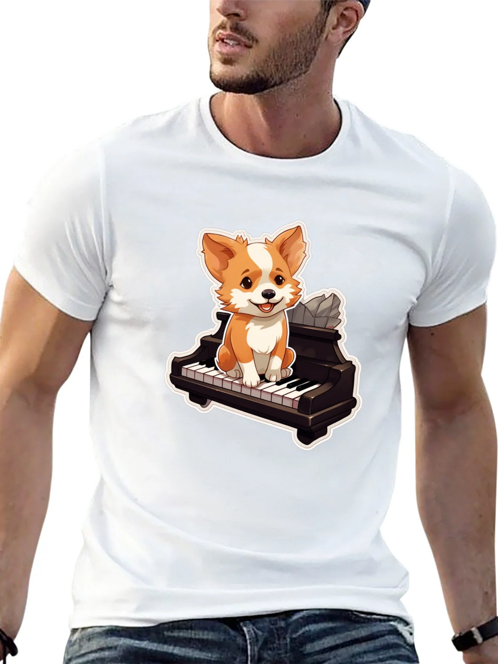 Dog Playing Piano T-Shirt