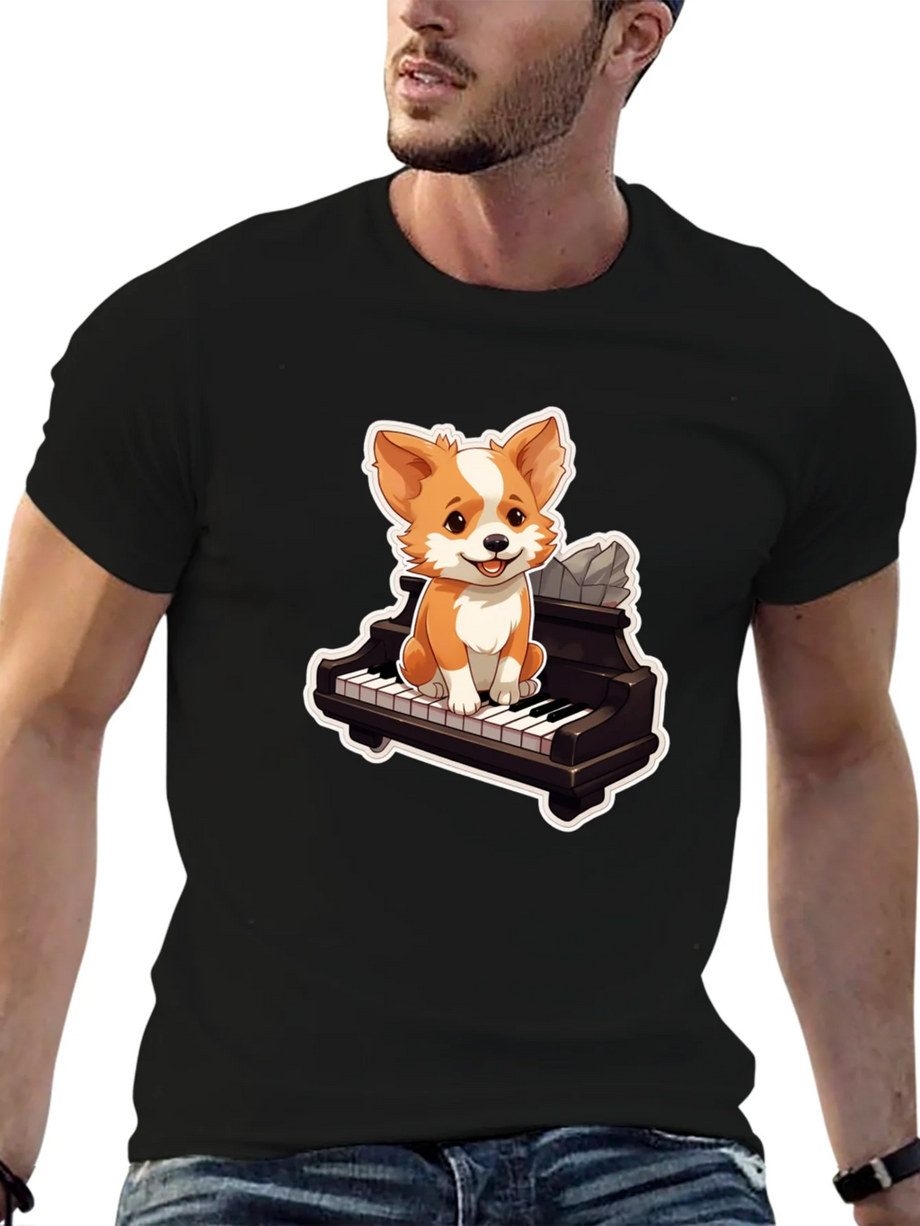 Dog Playing Piano T-Shirt