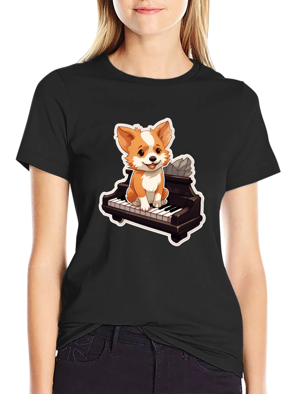 Dog Playing Piano T-Shirt