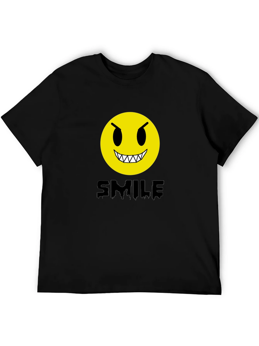 Evil Emoji Graphic Tee - Black Cotton T-Shirt