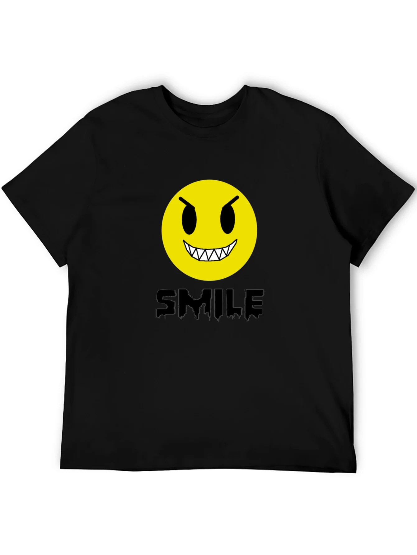 Evil Emoji Graphic Tee - Black Cotton T-Shirt