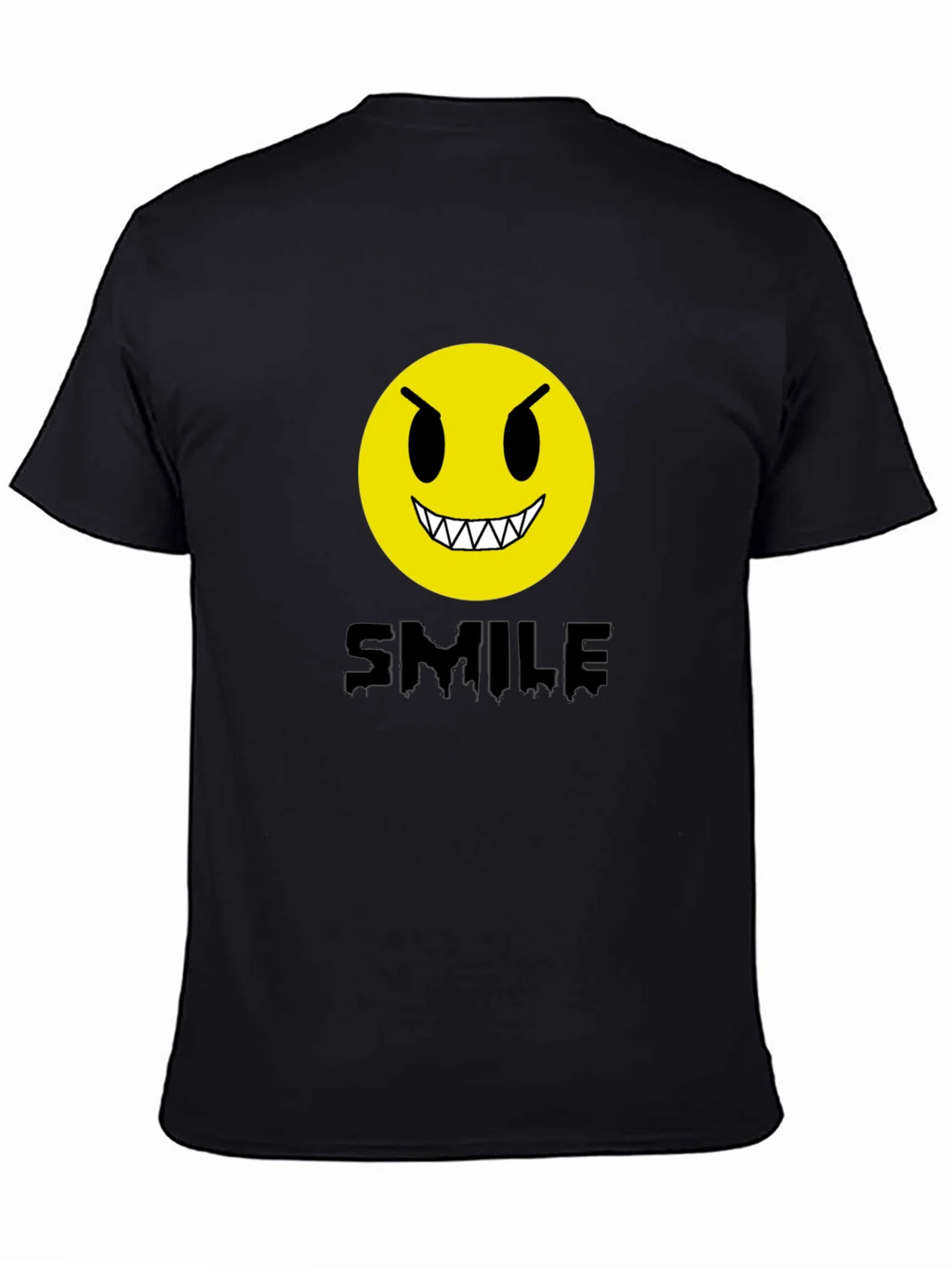 Evil Emoji Graphic Tee - Black Cotton T-Shirt