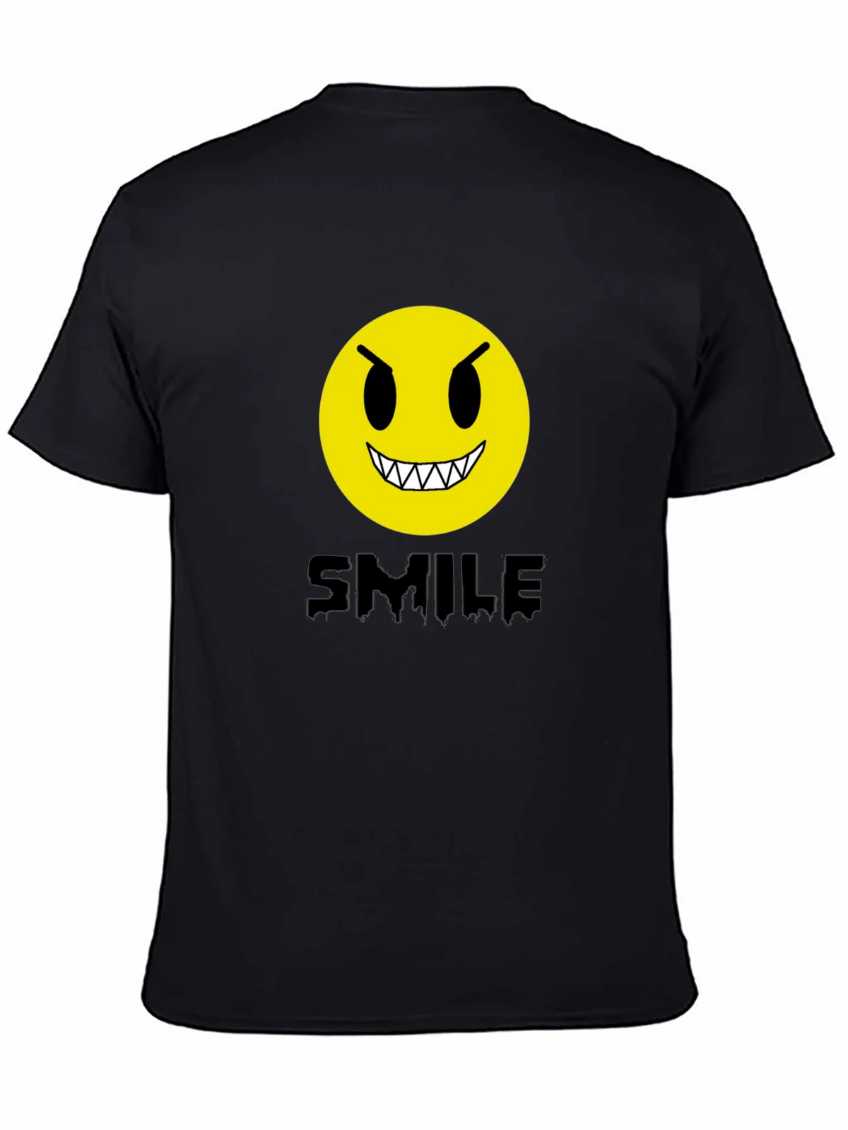 Evil Emoji Graphic Tee - Black Cotton T-Shirt
