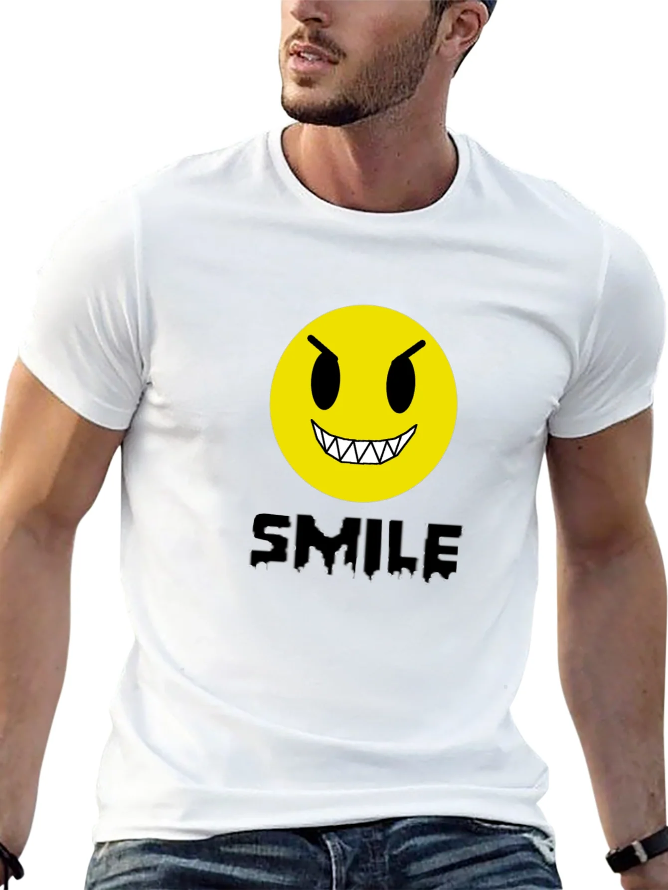 Evil Emoji Graphic Tee - Black Cotton T-Shirt