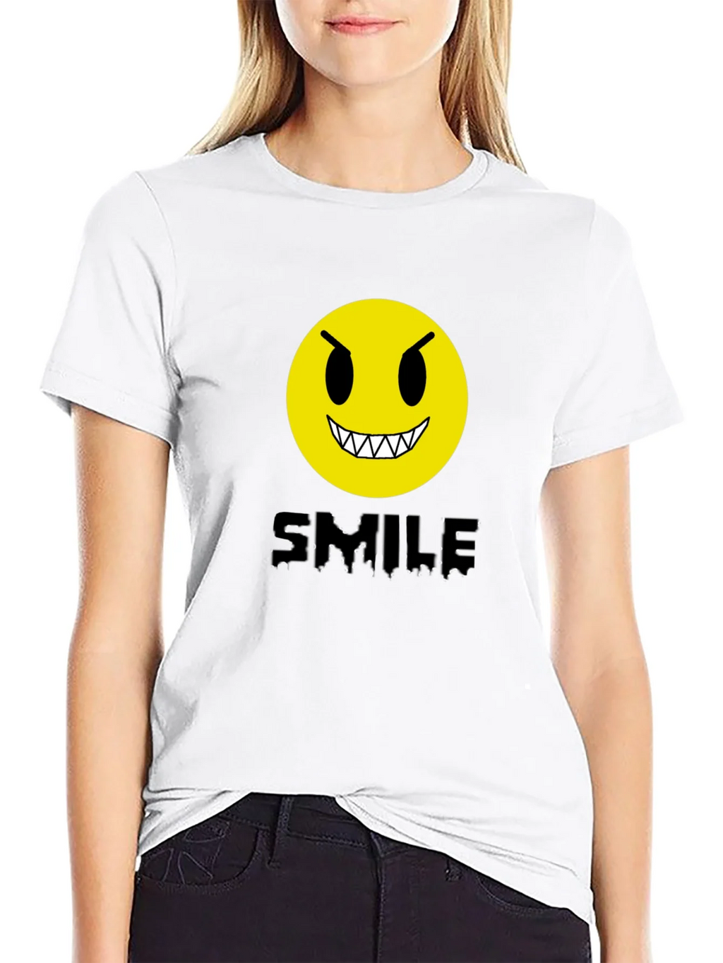 Evil Emoji Graphic Tee - Black Cotton T-Shirt