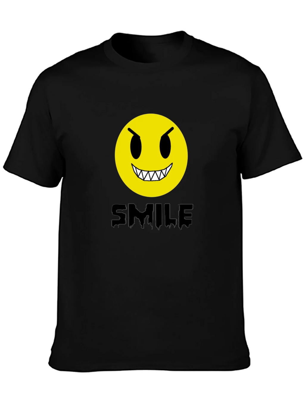 Evil Emoji Graphic Tee - Black Cotton T-Shirt