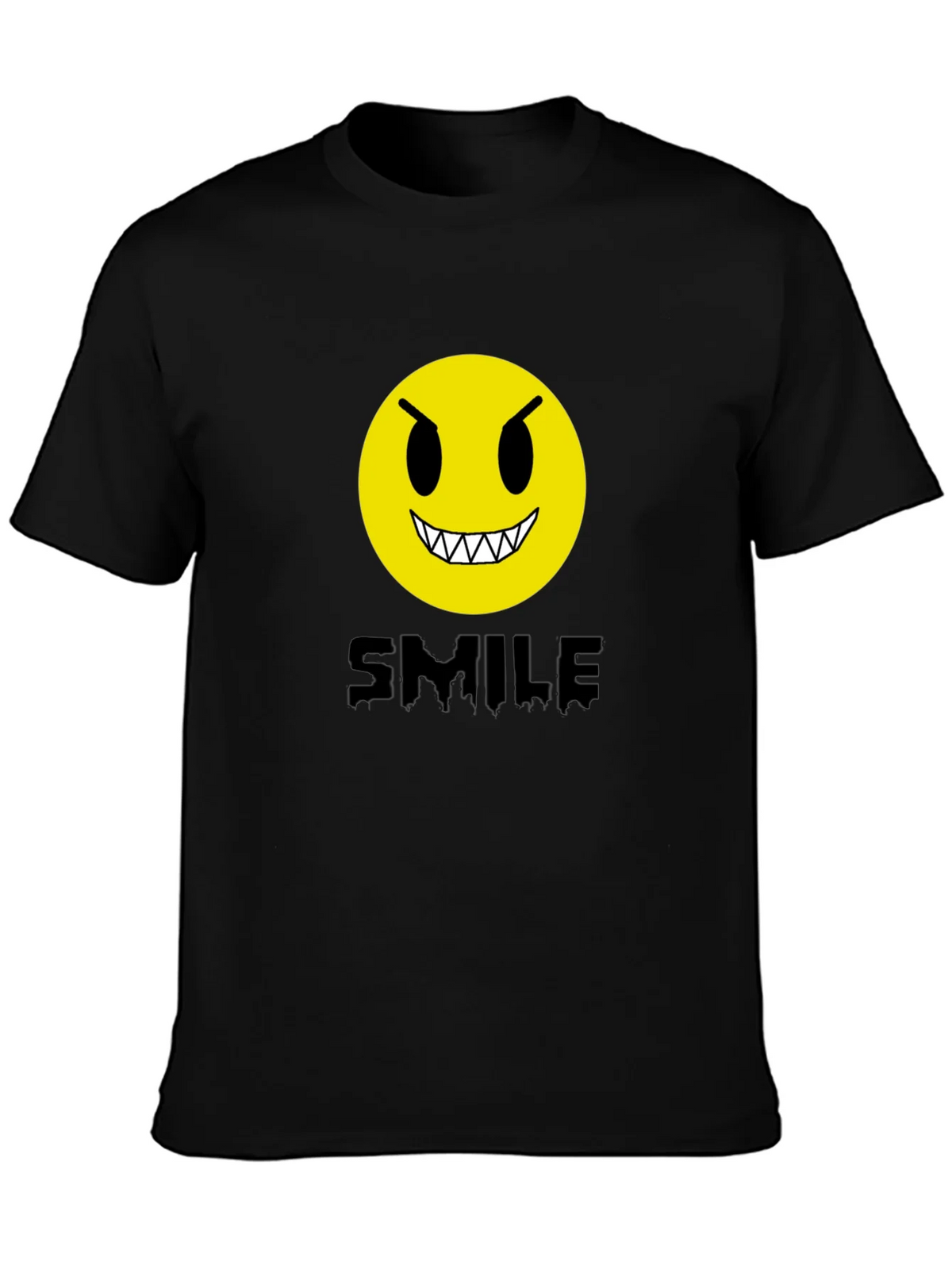 Evil Emoji Graphic Tee - Black Cotton T-Shirt