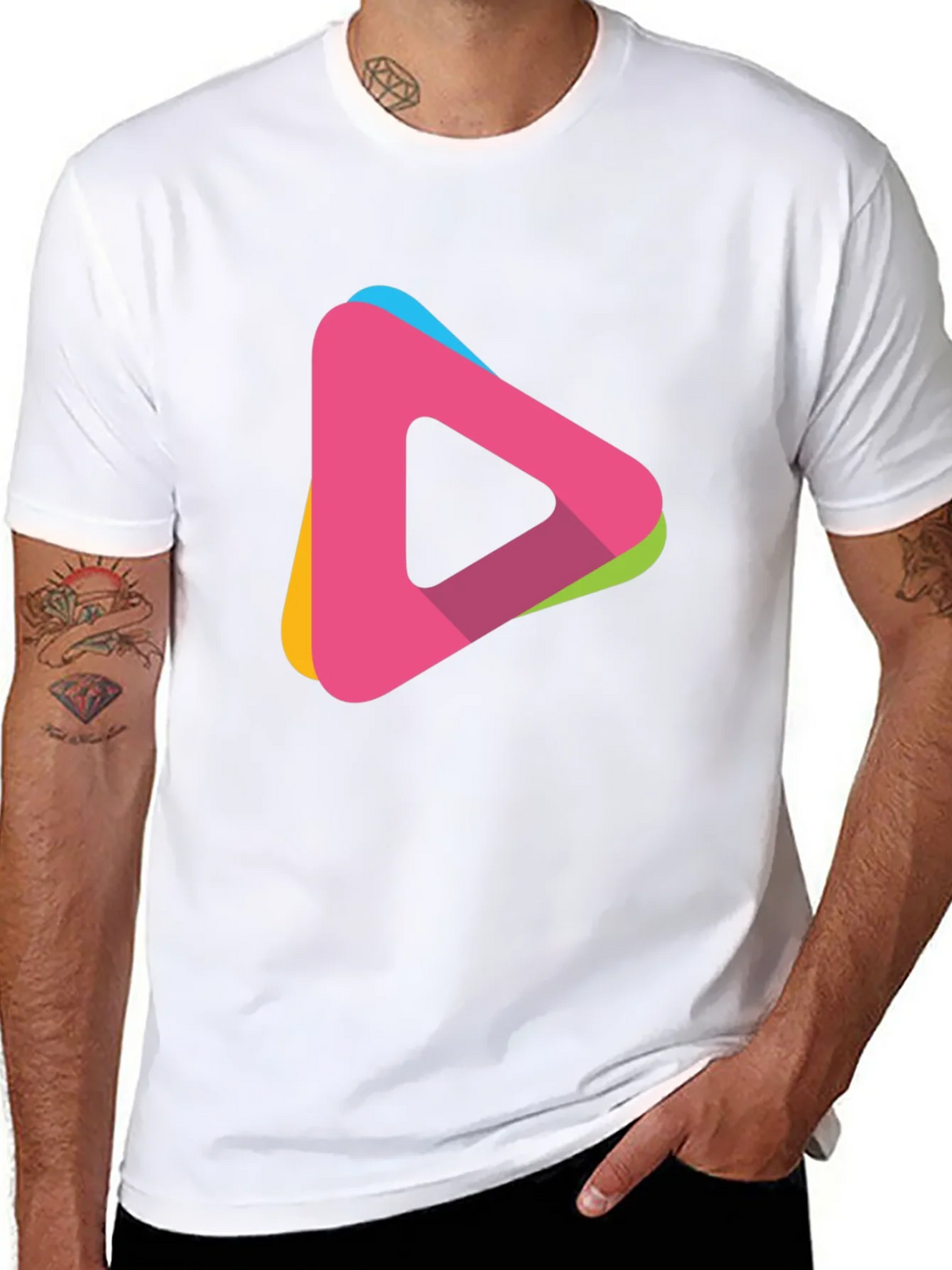 Modern Triangle Logo T-Shirt - Casual Style