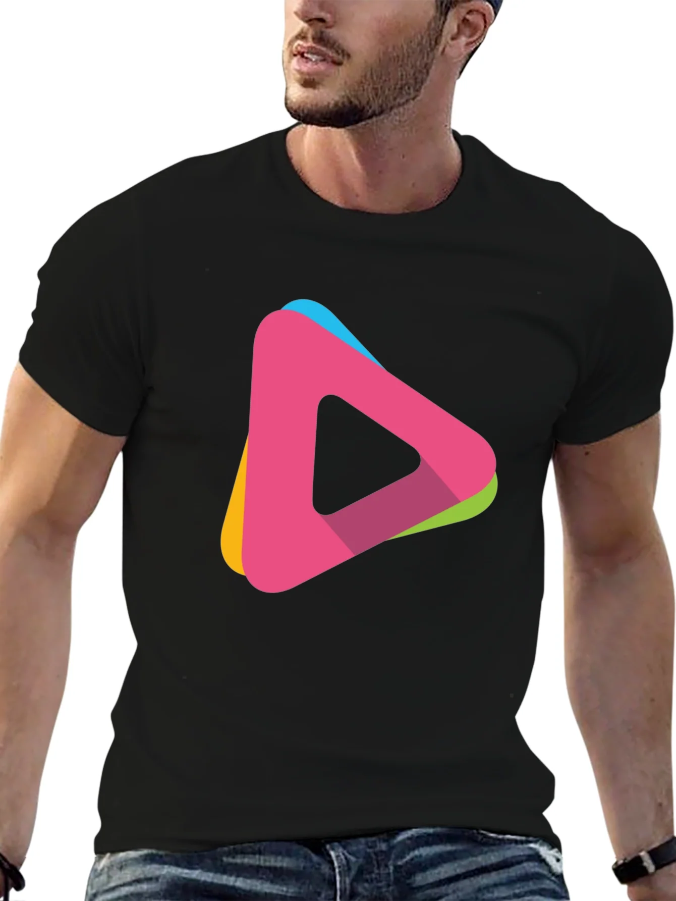 Modern Triangle Logo T-Shirt - Casual Style