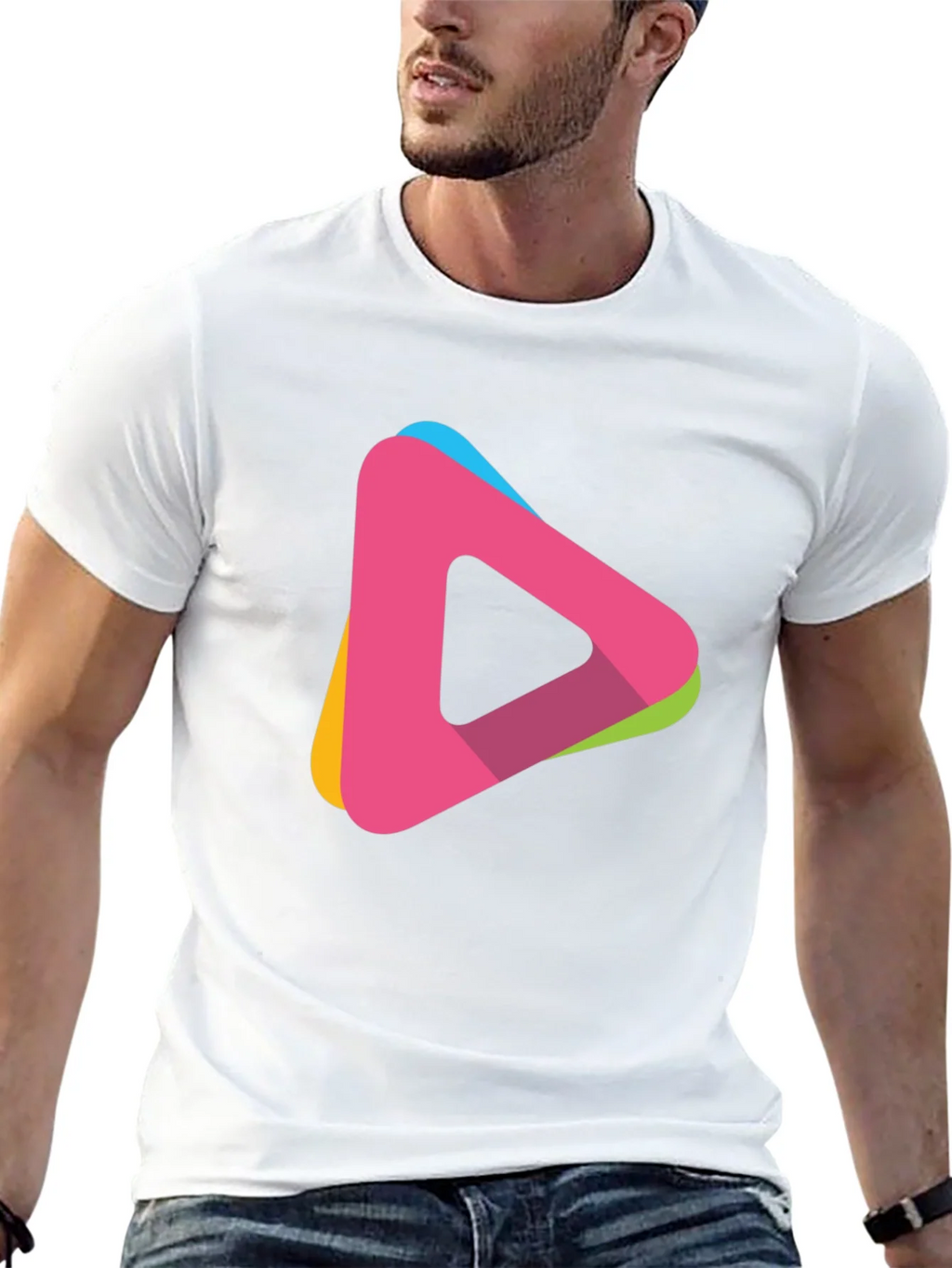 Modern Triangle Logo T-Shirt - Casual Style