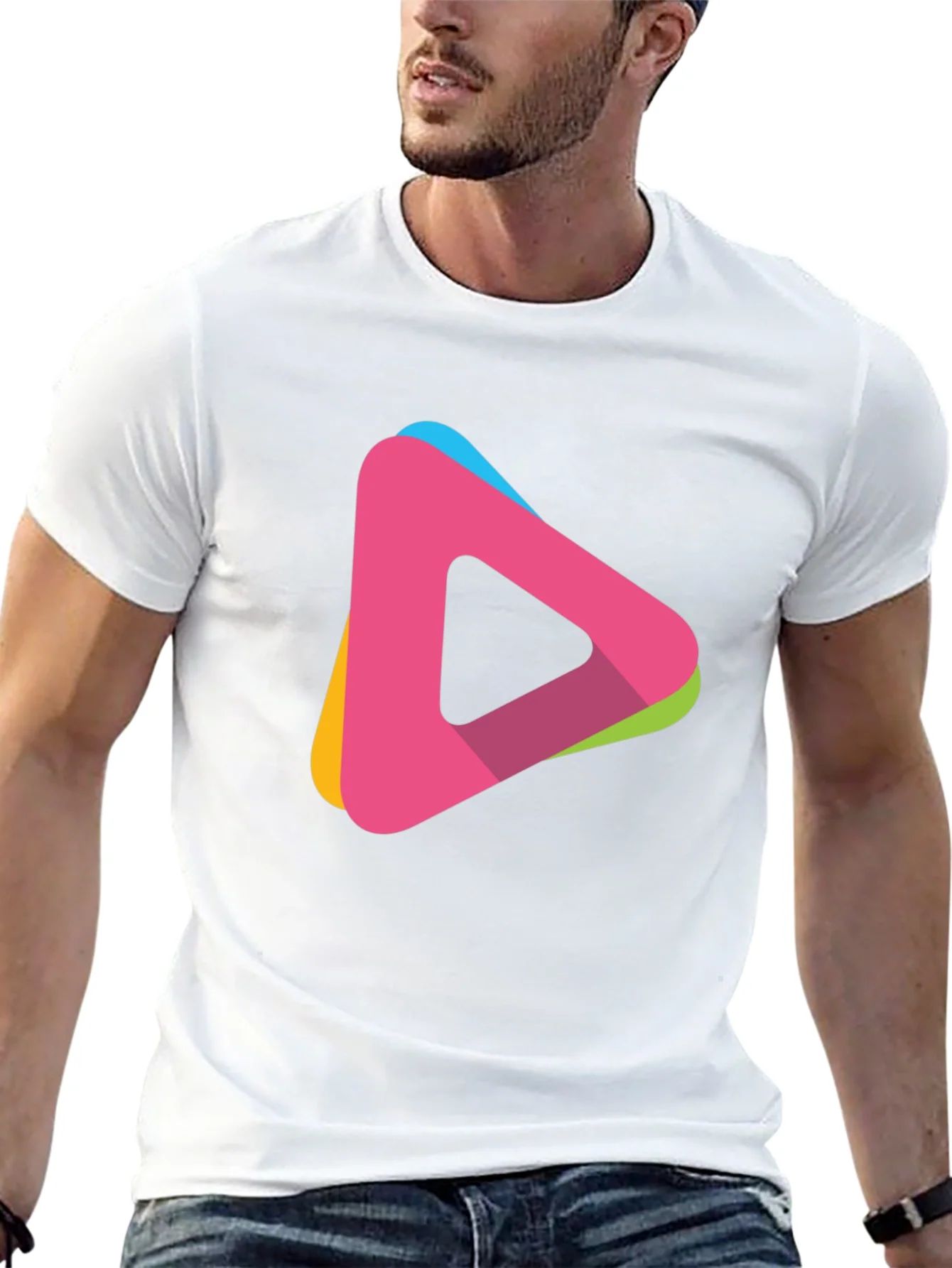 Modern Triangle Logo T-Shirt - Casual Style