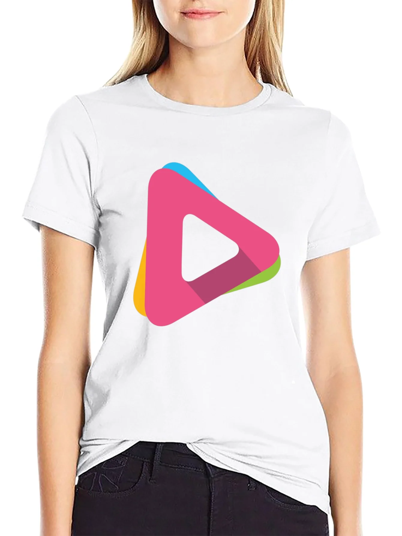 Modern Triangle Logo T-Shirt - Casual Style