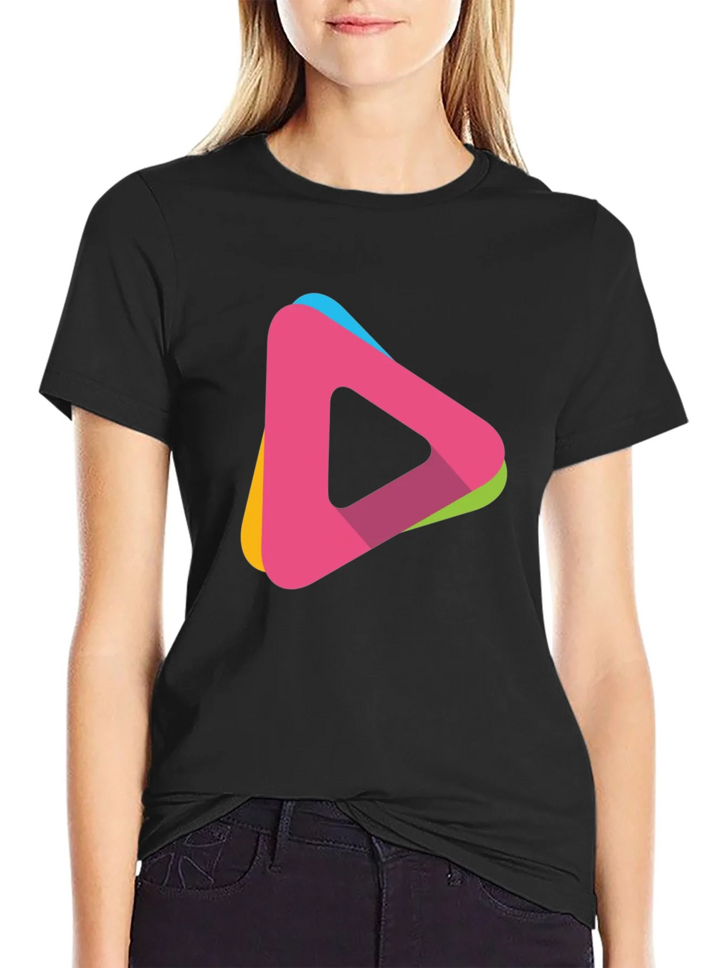 Modern Triangle Logo T-Shirt - Casual Style