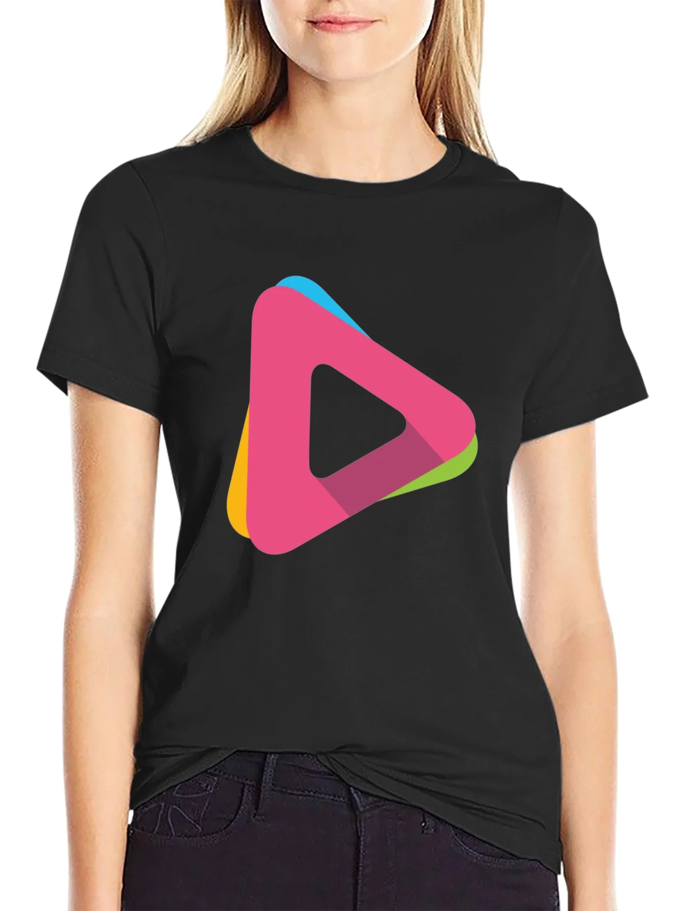 Modern Triangle Logo T-Shirt - Casual Style