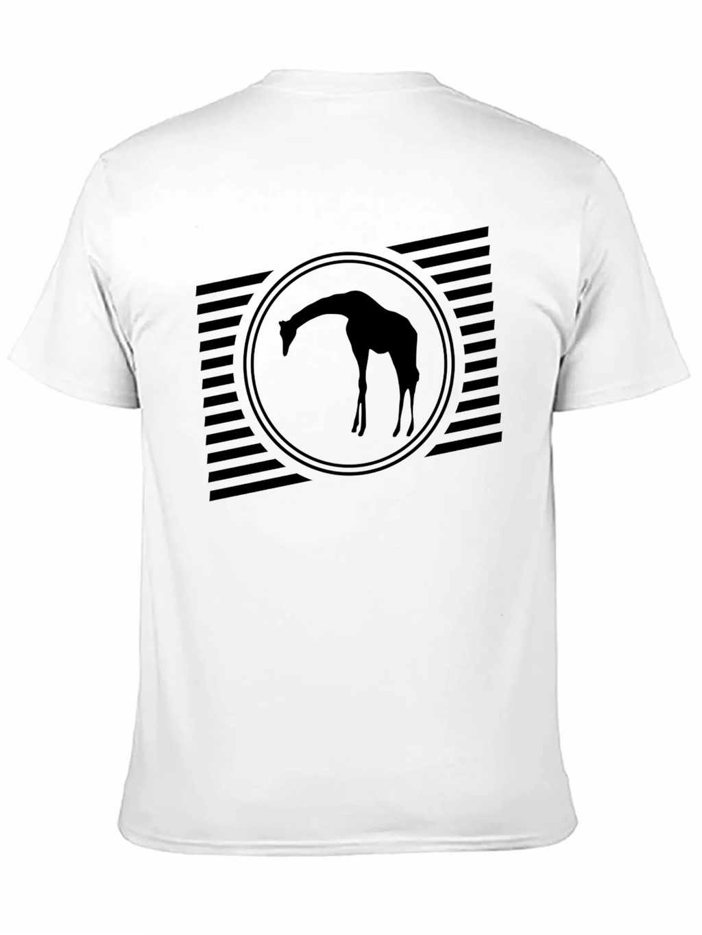 Mens Black Giraffe Silhouette Graphic Tee