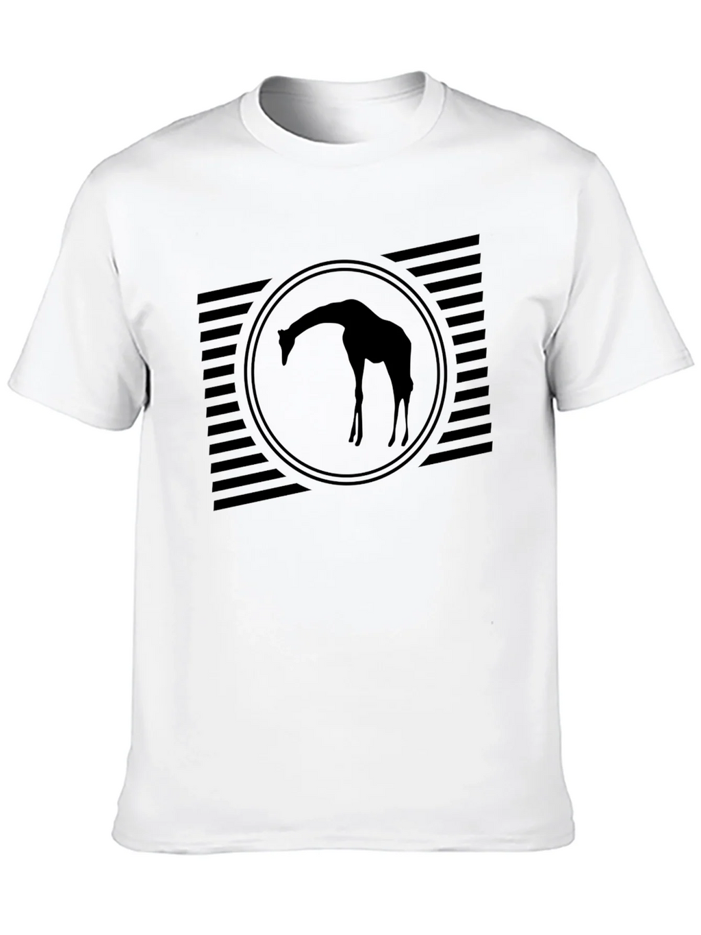 Mens Black Giraffe Silhouette Graphic Tee