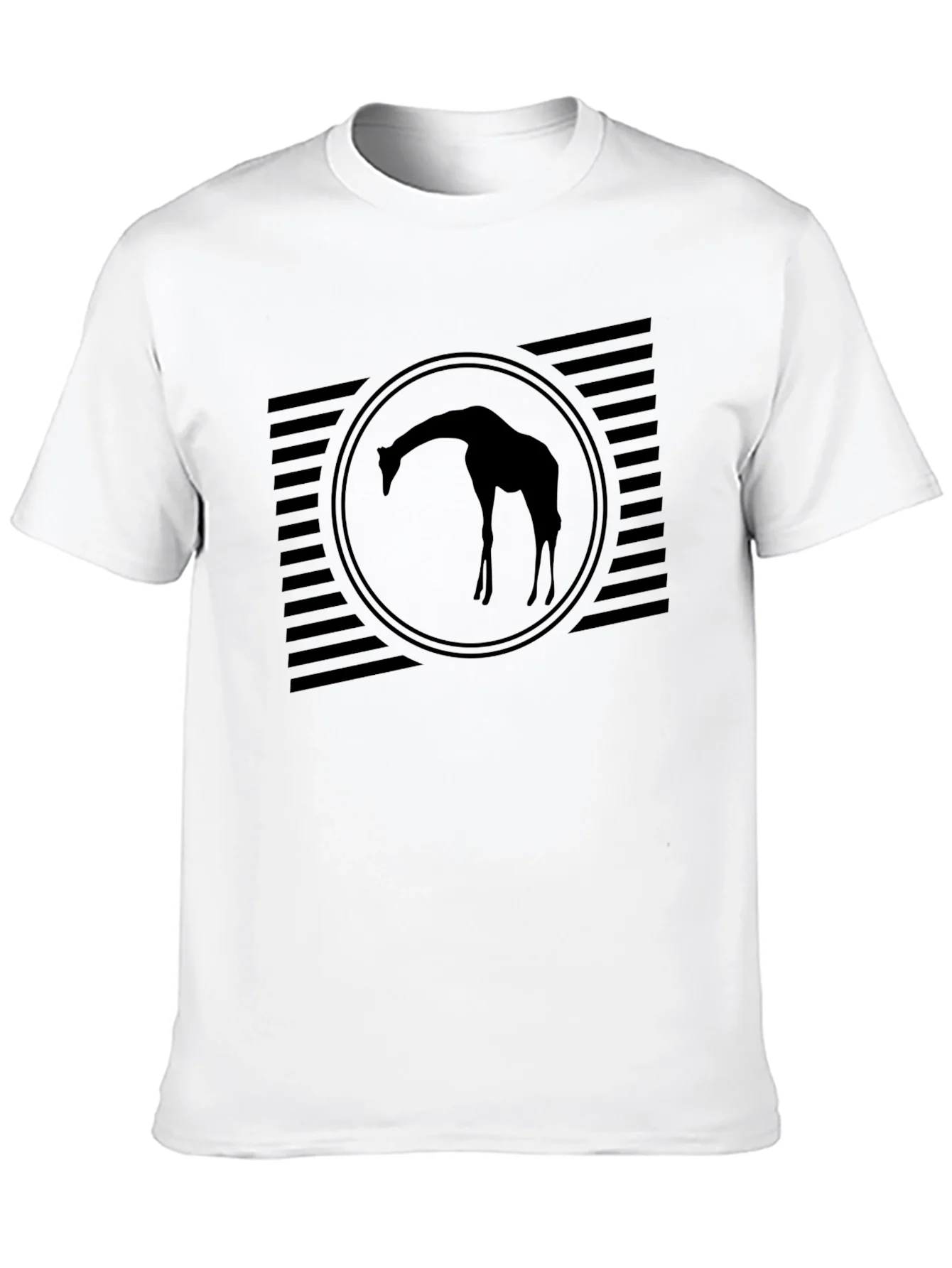Mens Black Giraffe Silhouette Graphic Tee