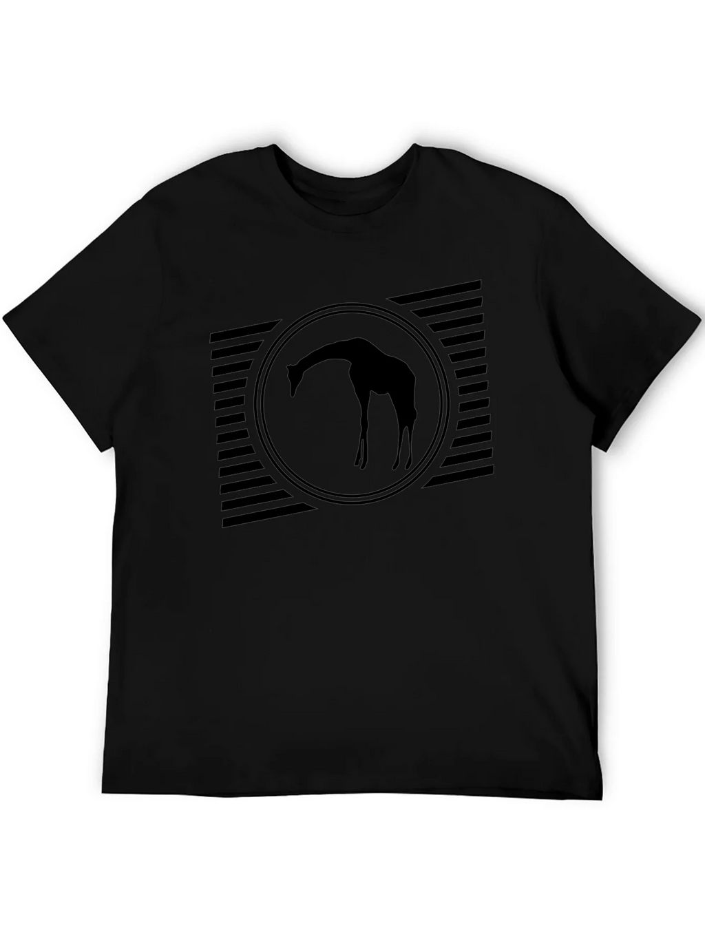 Mens Black Giraffe Silhouette Graphic Tee