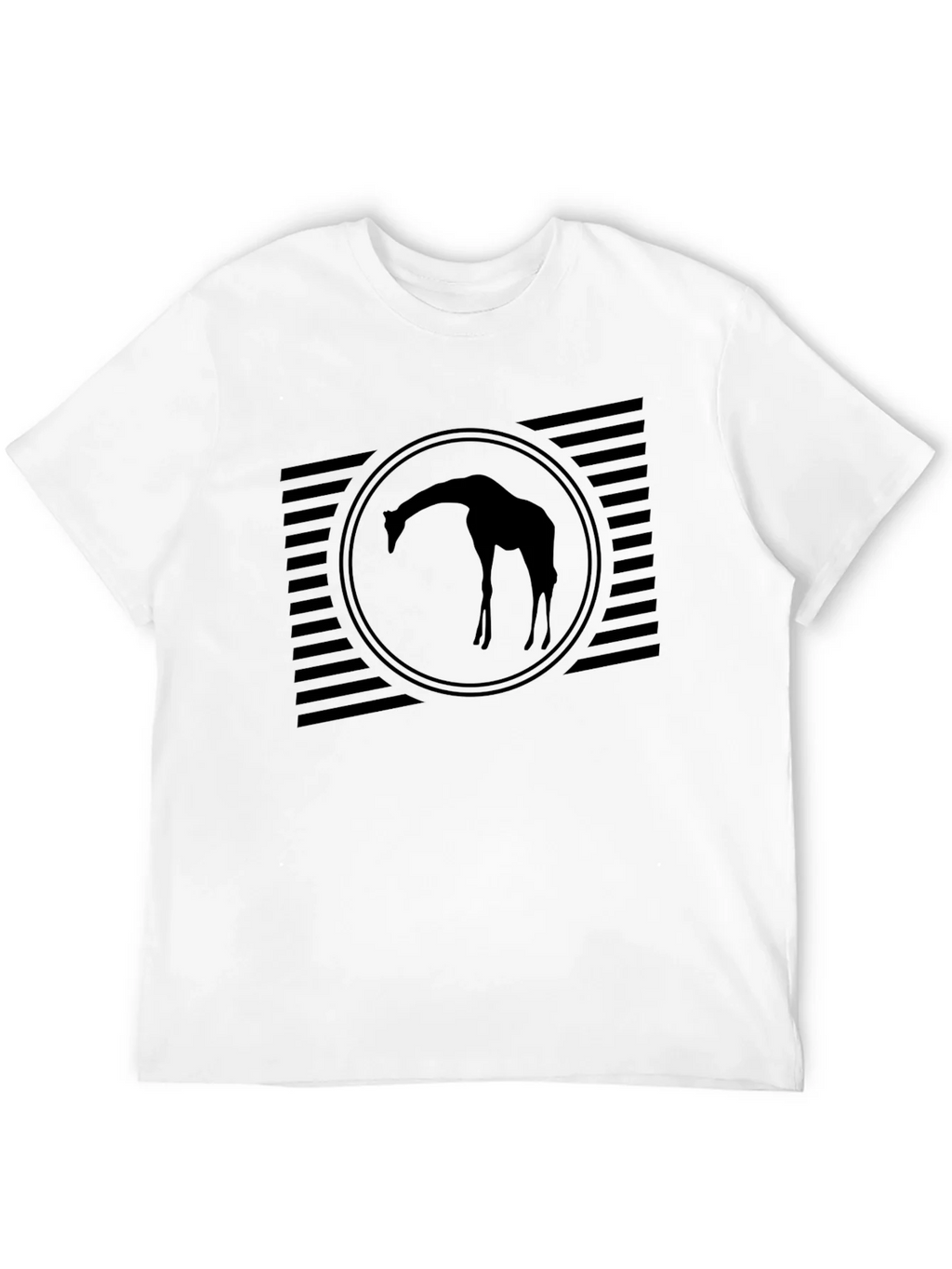 Mens Black Giraffe Silhouette Graphic Tee